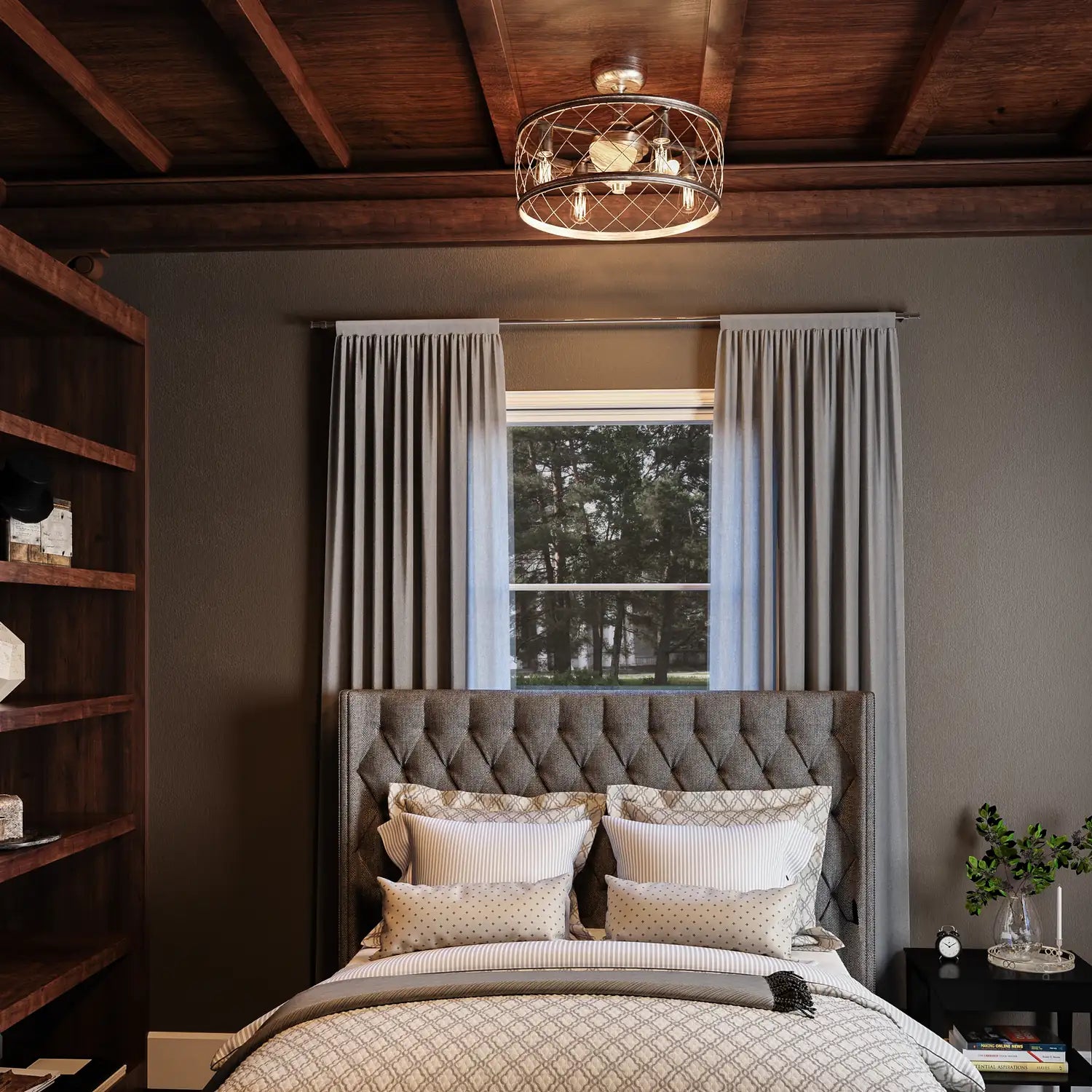 QUOIZEL, DURY FANDELIER, SEMI FLUSH MOUNT LIGHT