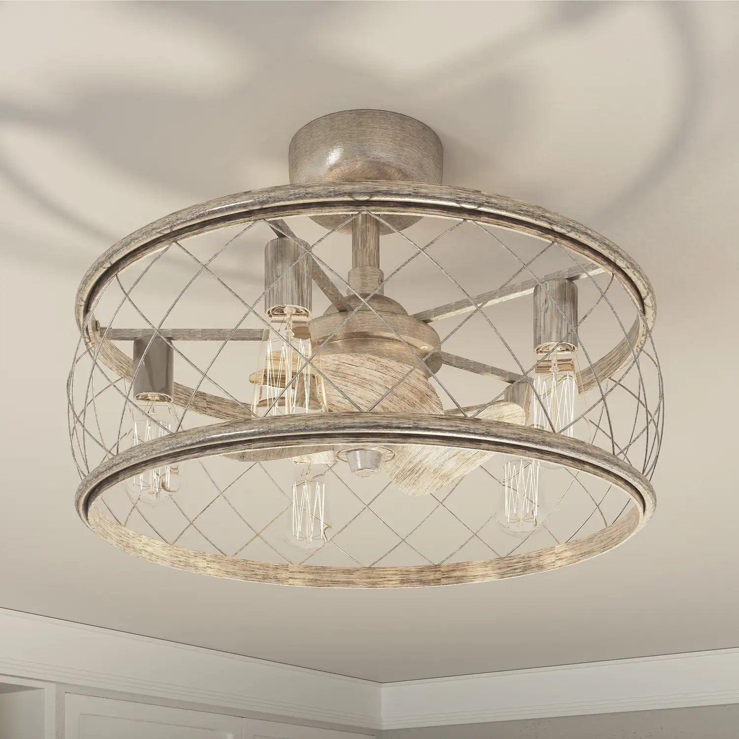 QUOIZEL, DURY FANDELIER, SEMI FLUSH MOUNT LIGHT