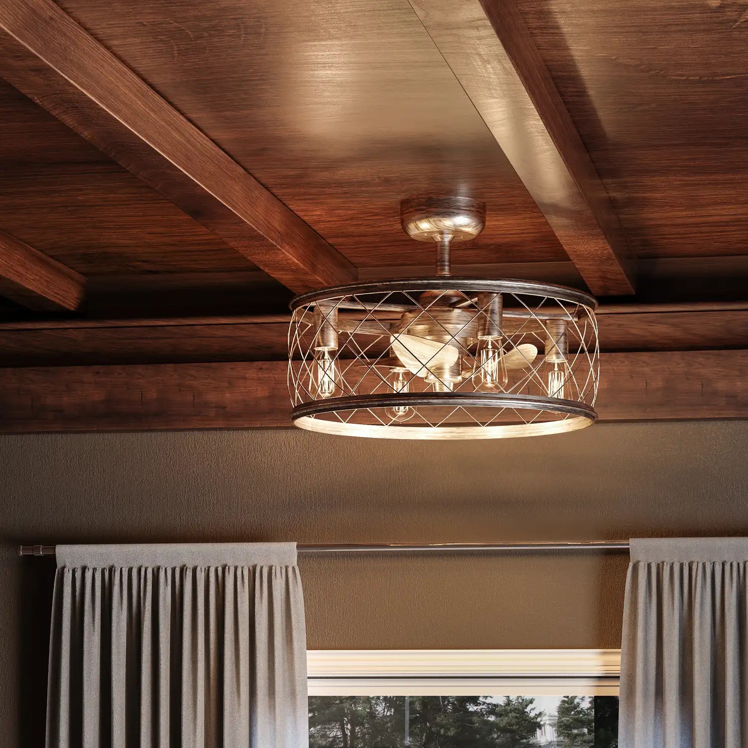 QUOIZEL, DURY FANDELIER, SEMI FLUSH MOUNT LIGHT