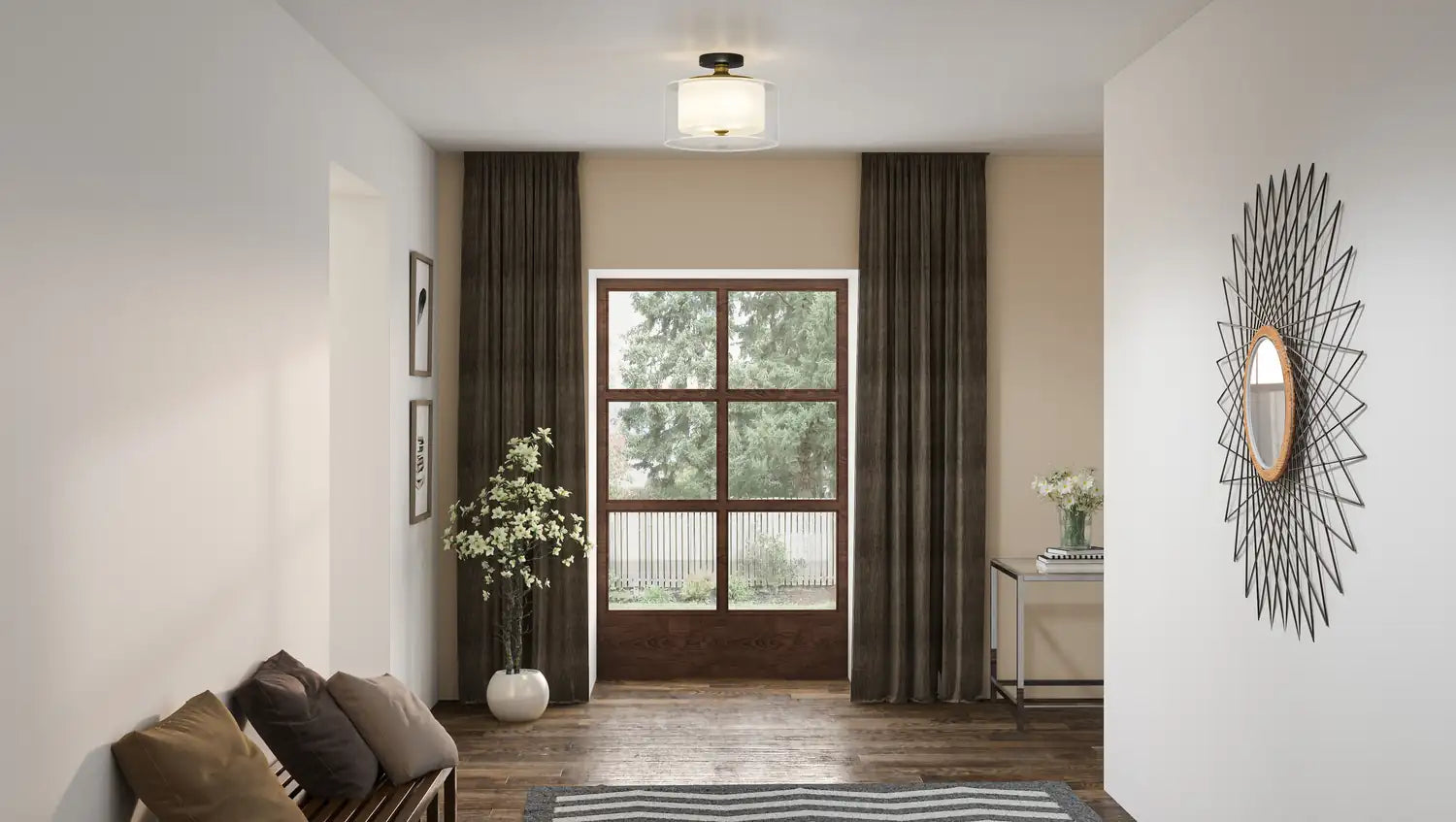 QUOIZEL, ROWLAND SEMI-FLUSH MOUNT, SEMI FLUSH MOUNT LIGHT
