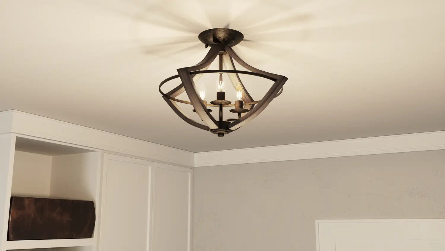 QUOIZEL, SHIRE SEMI-FLUSH MOUNT, FLUSH MOUNT CEILING LIGHTS