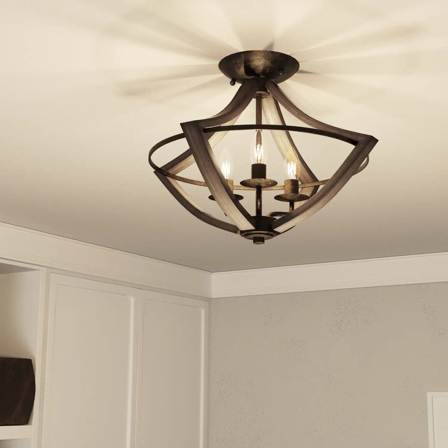 QUOIZEL, SHIRE SEMI-FLUSH MOUNT, FLUSH MOUNT CEILING LIGHTS