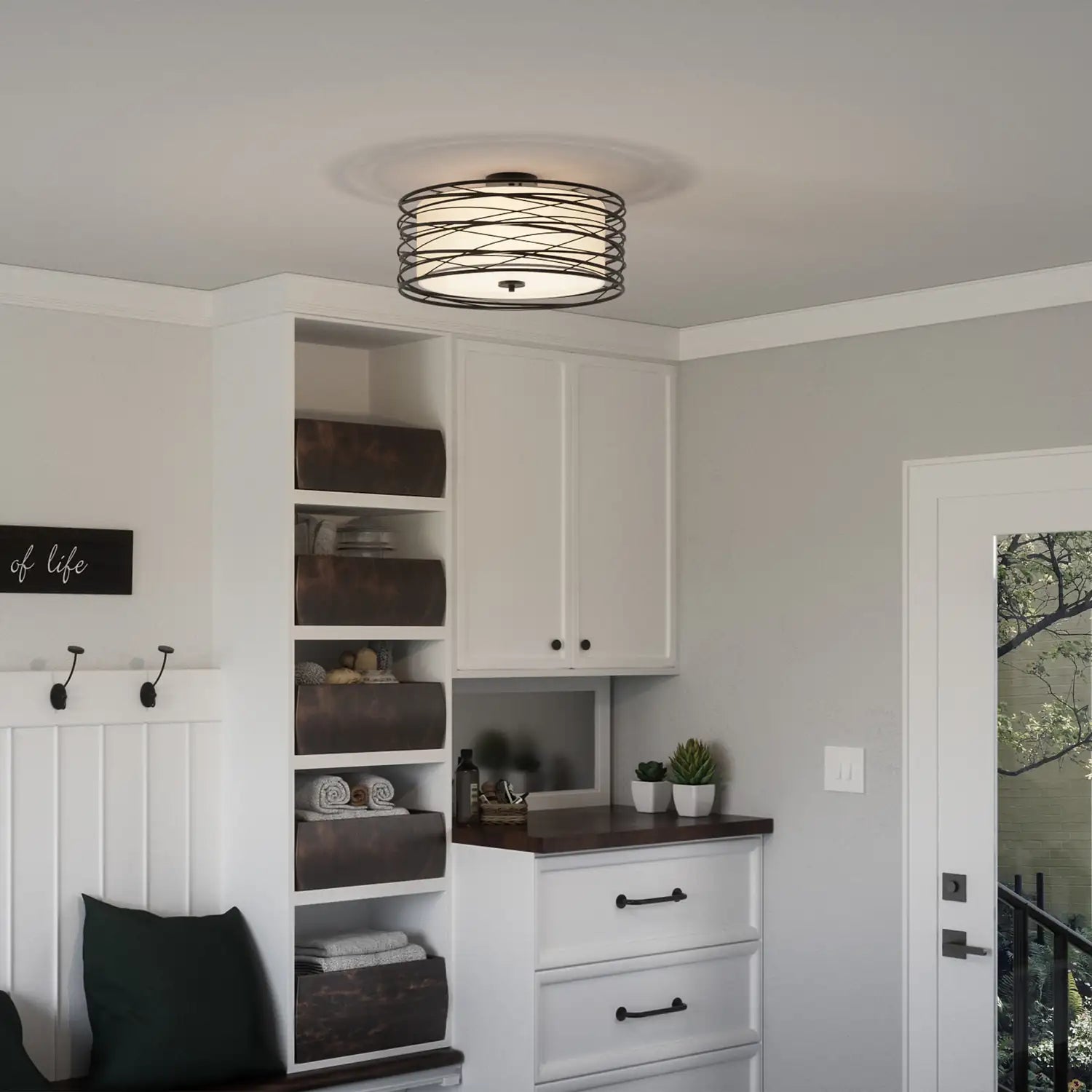 QUOIZEL, SPIRAL SEMI-FLUSH MOUNT, SEMI FLUSH MOUNT LIGHT