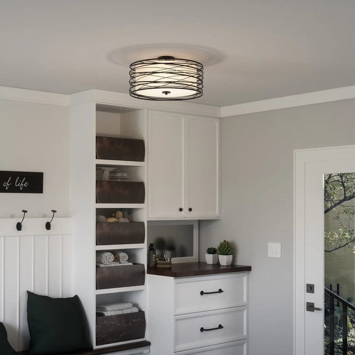 QUOIZEL, SPIRAL SEMI-FLUSH MOUNT, SEMI FLUSH MOUNT LIGHT