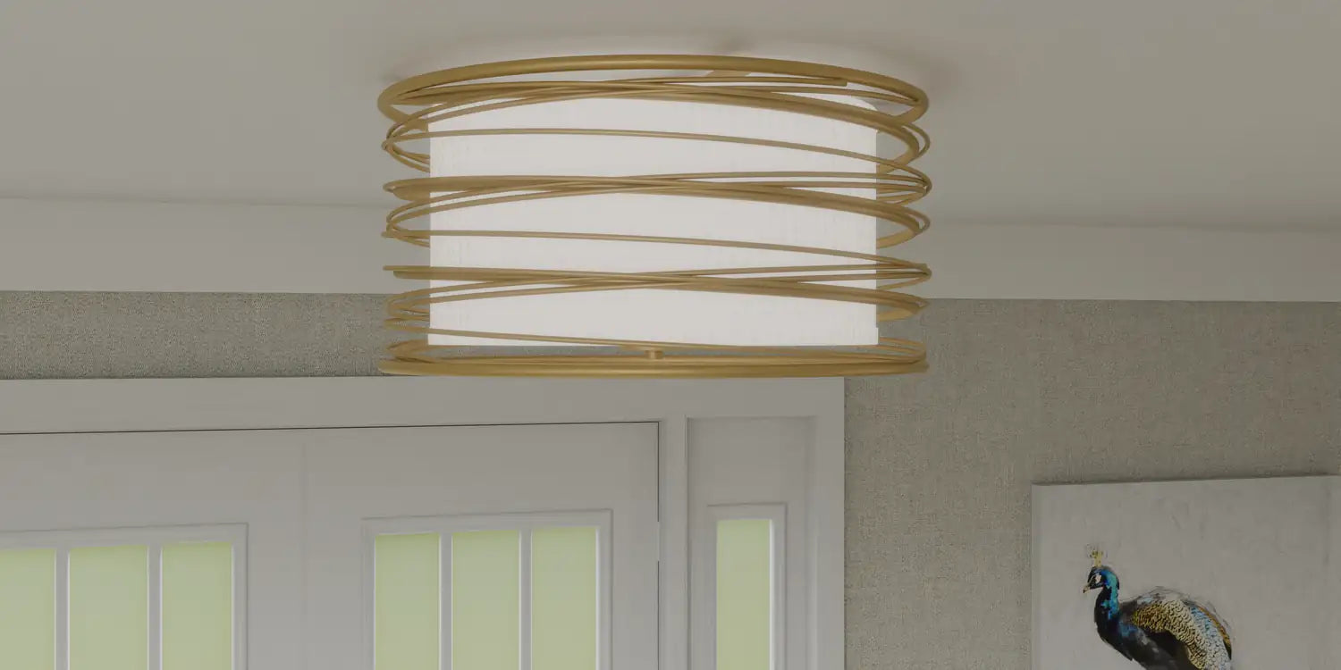QUOIZEL, SPIRAL SEMI-FLUSH MOUNT, SEMI FLUSH MOUNT LIGHT