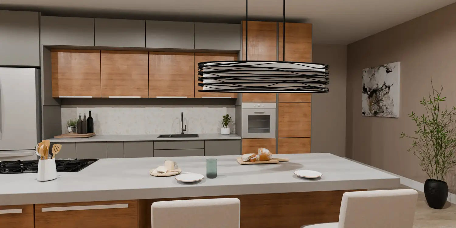 QUOIZEL, SPIRAL ISLAND CHANDELIER, LINEAR LIGHT