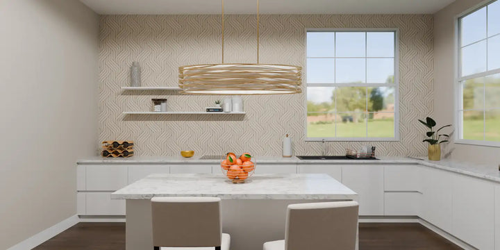 QUOIZEL, SPIRAL ISLAND CHANDELIER, LINEAR LIGHT