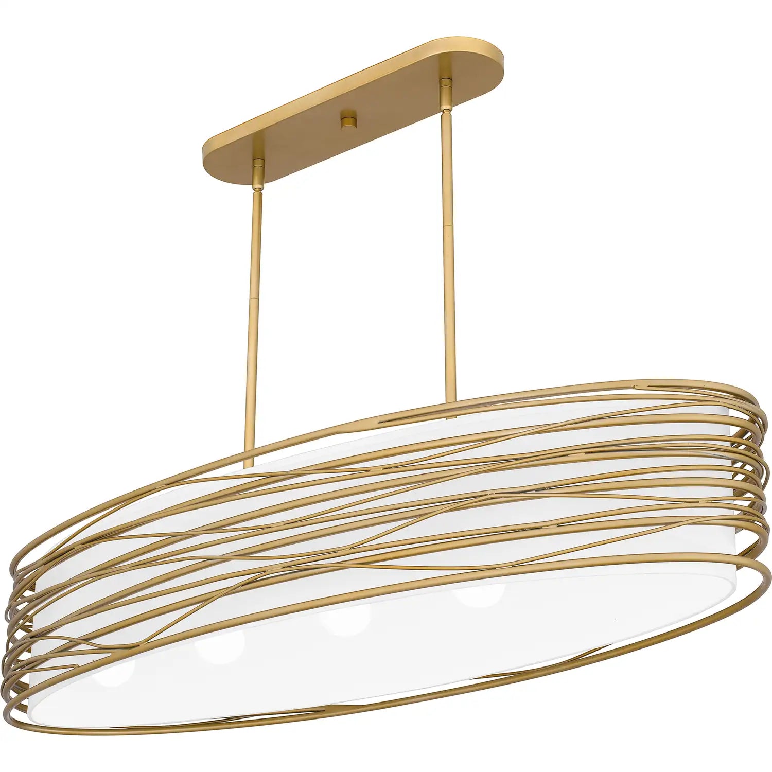 QUOIZEL, SPIRAL ISLAND CHANDELIER, LINEAR LIGHT