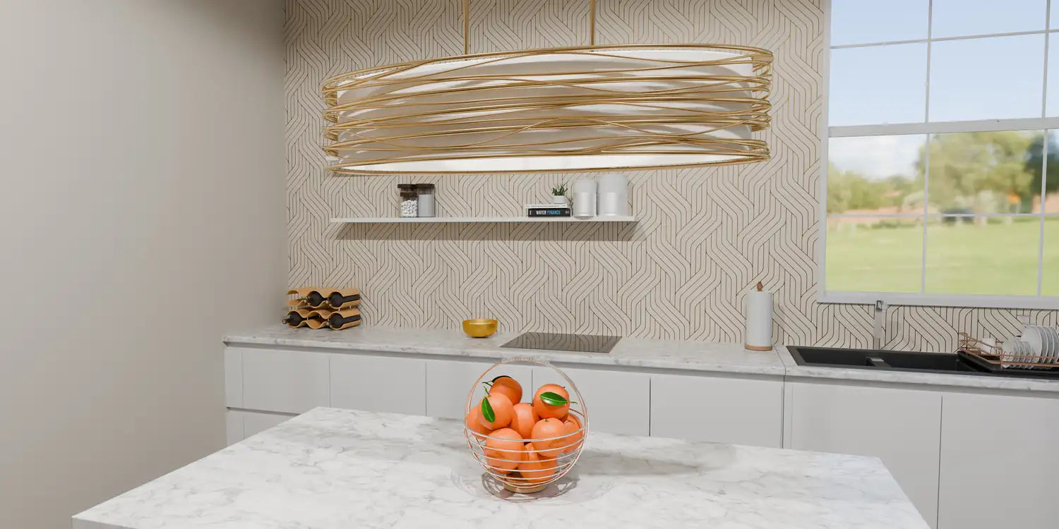 QUOIZEL, SPIRAL ISLAND CHANDELIER, LINEAR LIGHT