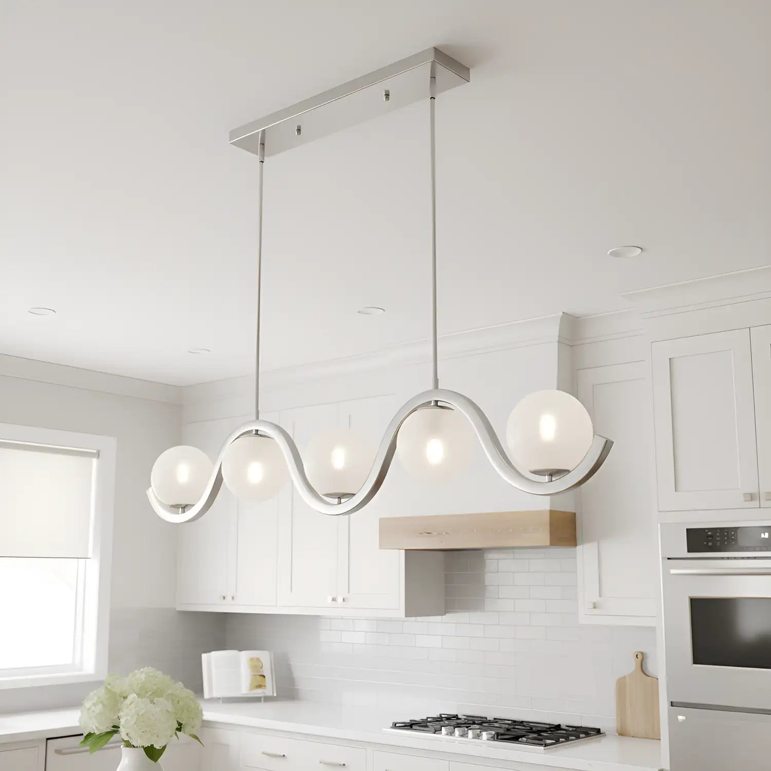 QUOIZEL, SPHERICAL ISLAND CHANDELIER, LINEAR LIGHT