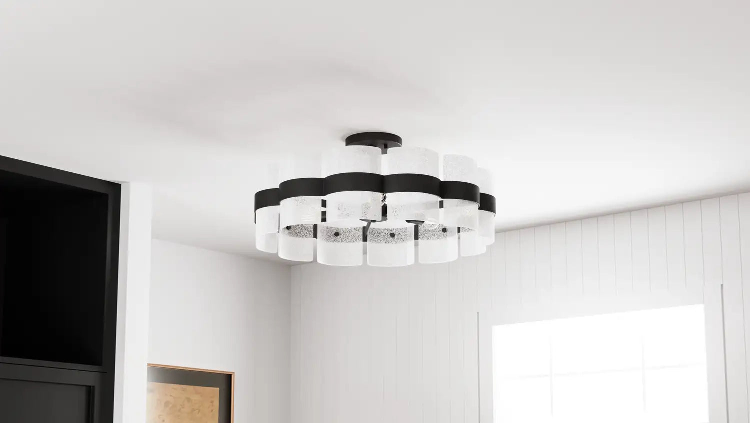 QUOIZEL, SWEENEY SEMI-FLUSH MOUNT, SEMI FLUSH MOUNT LIGHT