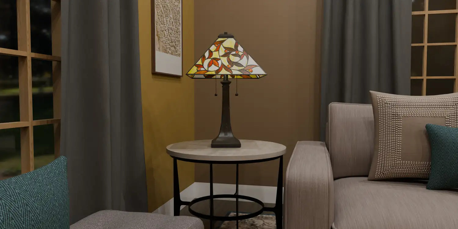 QUOIZEL, TIFFANY TABLE LAMP, TABLE LAMPS
