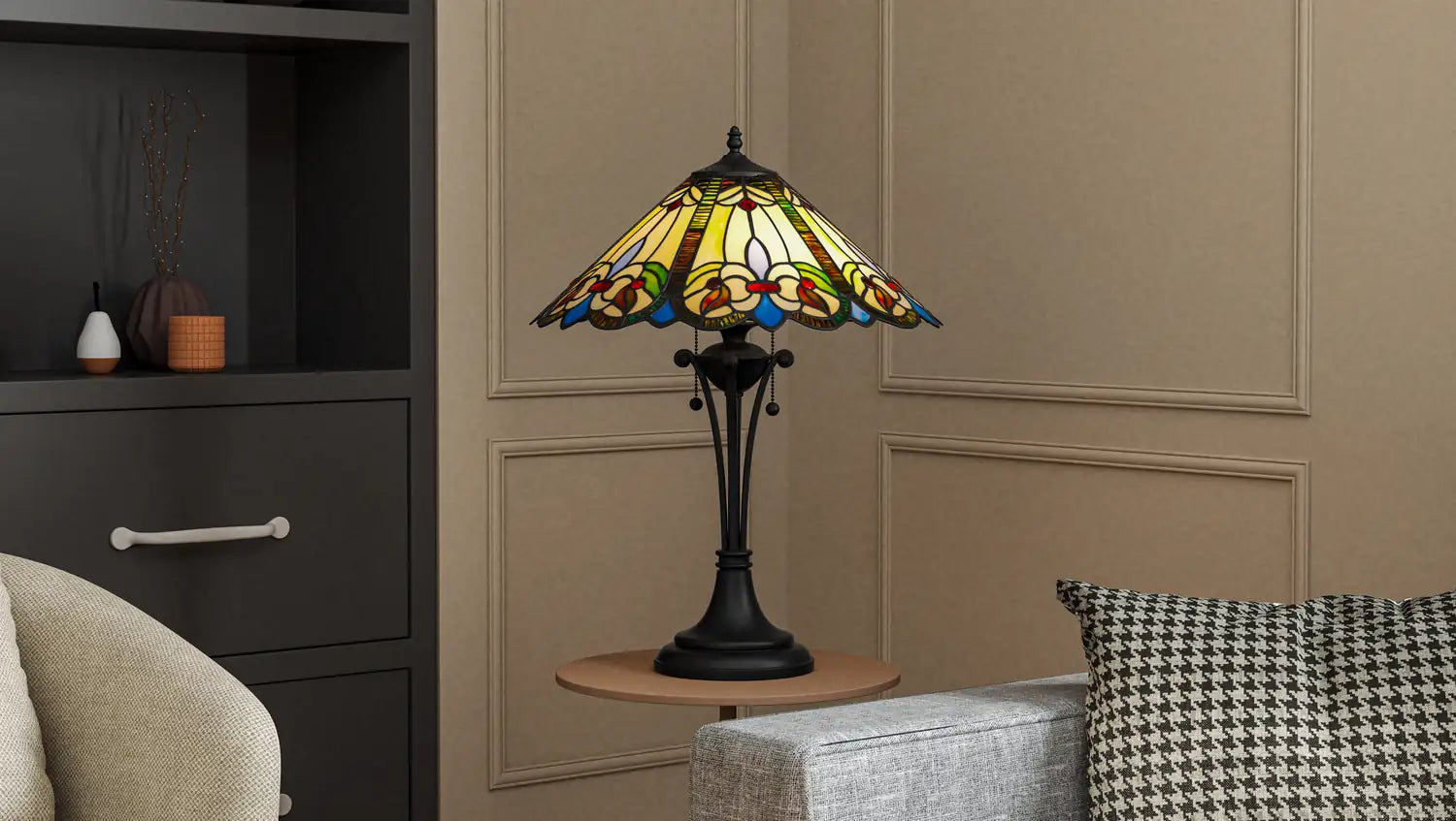 QUOIZEL, TIFFANY TABLE LAMP, TABLE LAMPS