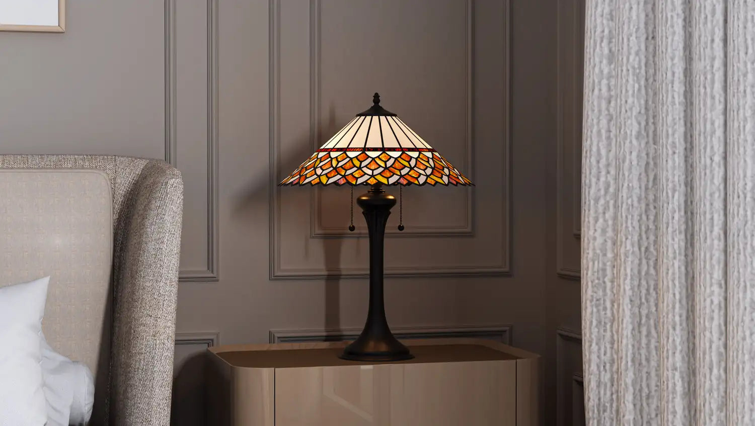 QUOIZEL, TIFFANY TABLE LAMP, TABLE LAMPS