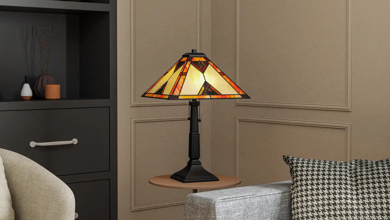 QUOIZEL, TIFFANY TABLE LAMP, TABLE LAMPS