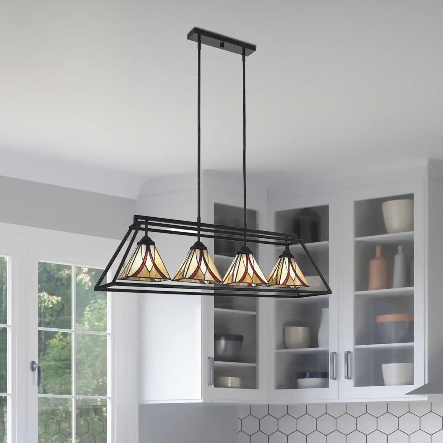 QUOIZEL, ASHEVILLE ISLAND CHANDELIER, LINEAR LIGHT