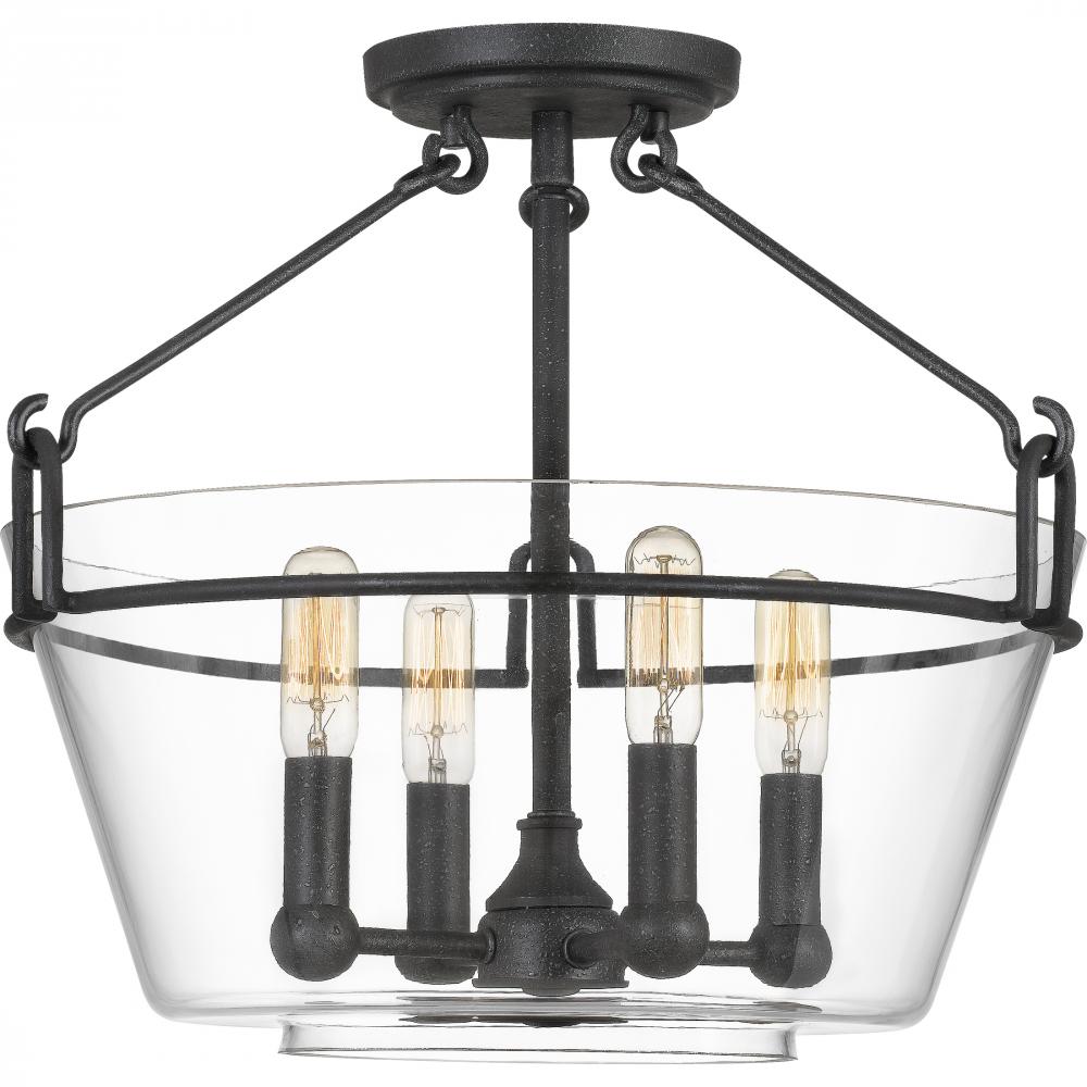 QUOIZEL, WELLS SEMI-FLUSH MOUNT, SEMI FLUSH MOUNT LIGHT