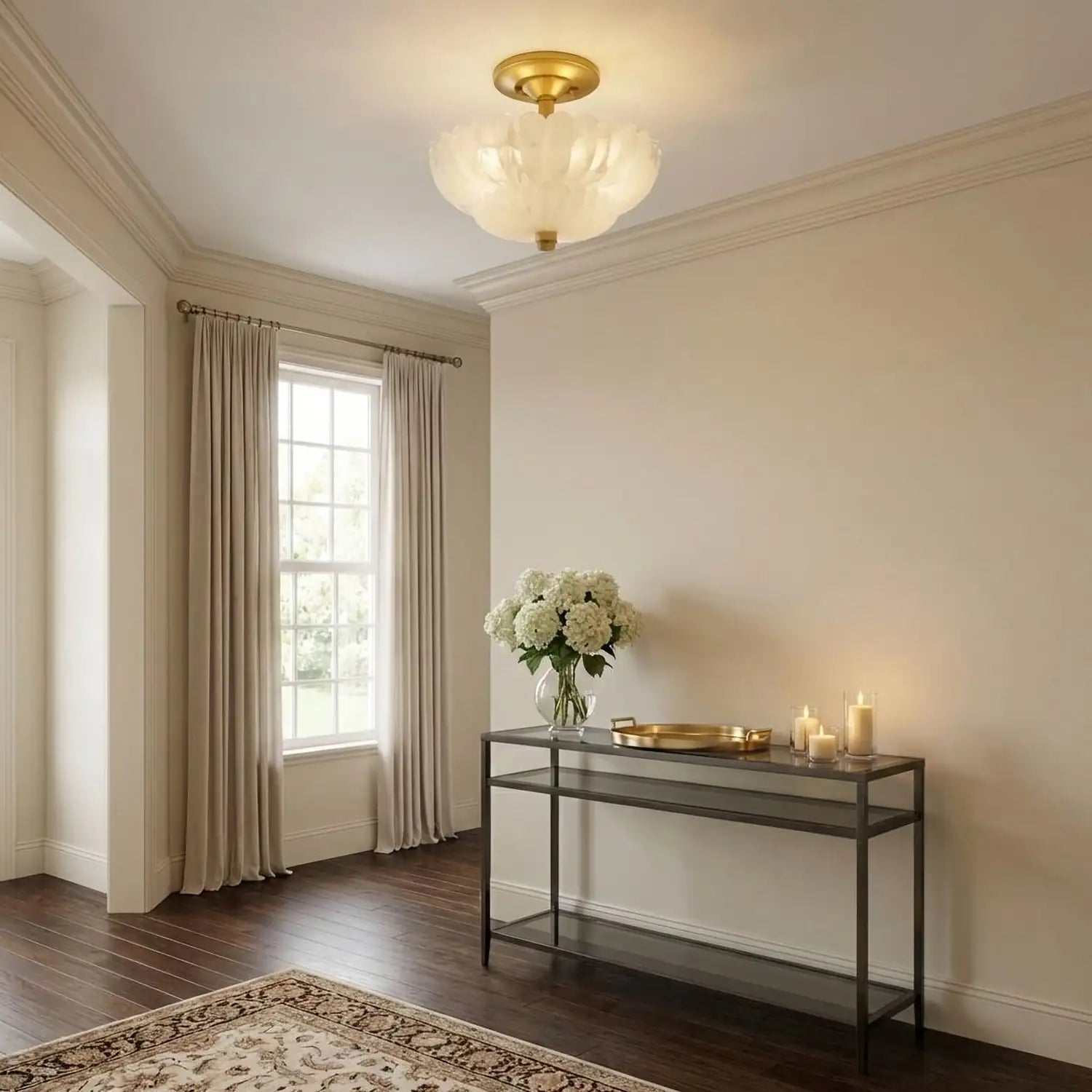 QUOIZEL, WHITECAP SEMI-FLUSH MOUNT, SEMI FLUSH MOUNT LIGHT