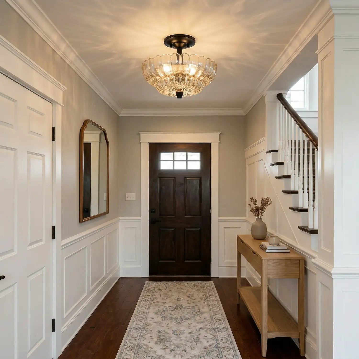QUOIZEL, WHITECAP SEMI-FLUSH MOUNT, SEMI FLUSH MOUNT LIGHT