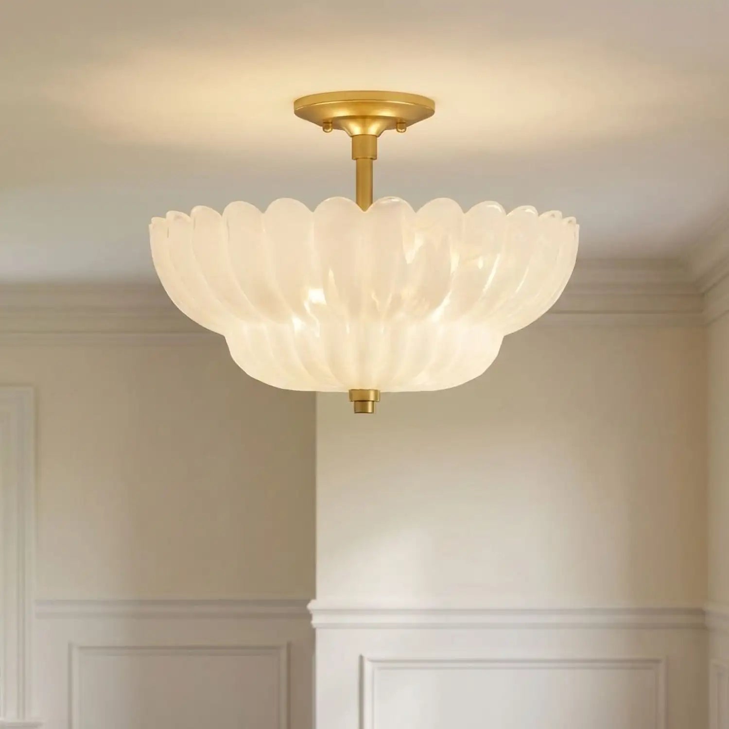 QUOIZEL, WHITECAP SEMI-FLUSH MOUNT, SEMI FLUSH MOUNT LIGHT