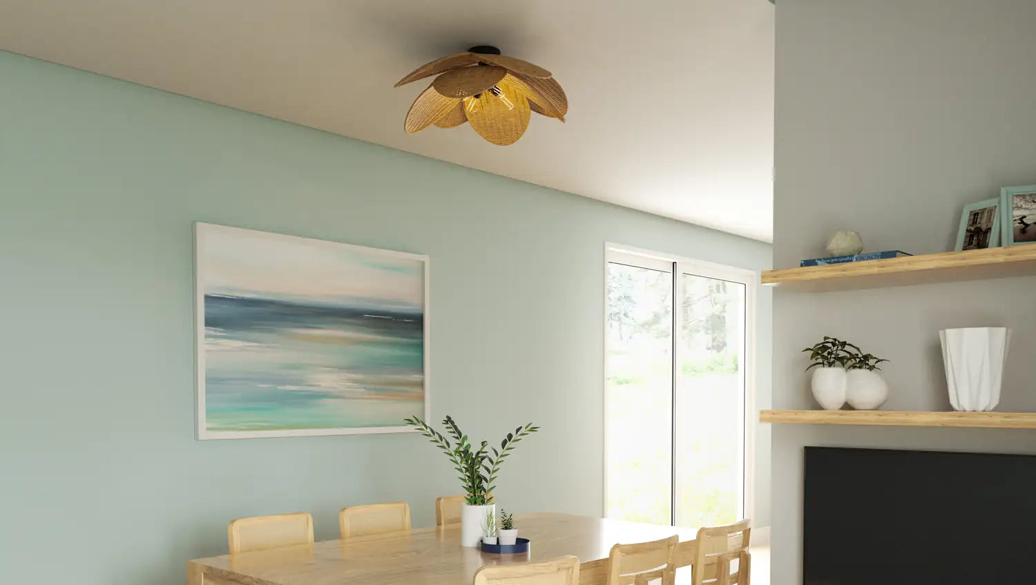 QUOIZEL, WILLA SEMI-FLUSH MOUNT, SEMI FLUSH MOUNT LIGHT