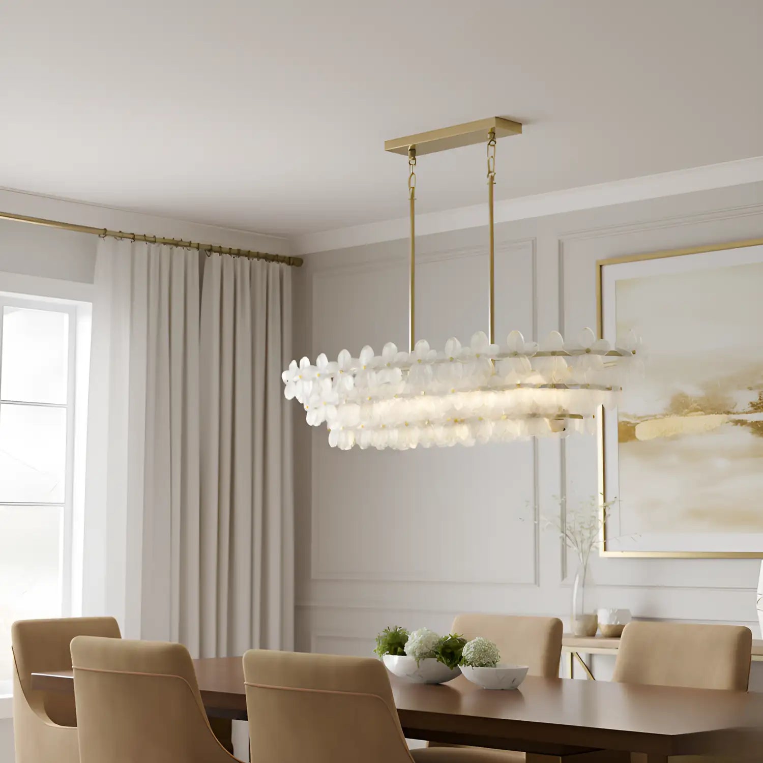 QUOIZEL, WRIGHT ISLAND CHANDELIER, LINEAR LIGHT