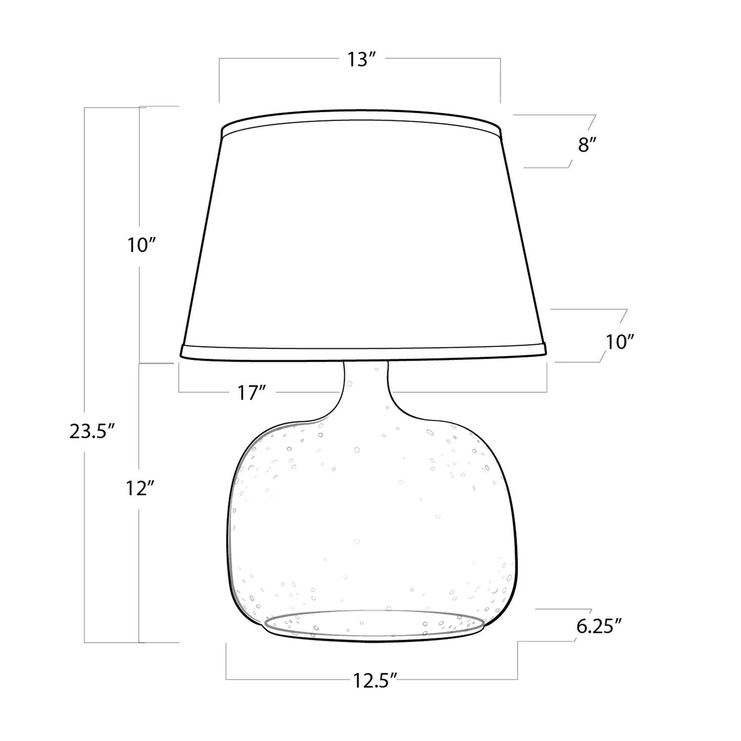 Regina Andrew, SEEDED OVAL GLASS TABLE LAMP, TABLE LAMPS
