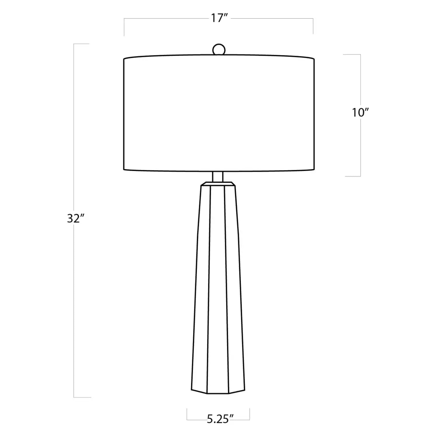 Regina Andrew, TAPERED HEX CRYSTAL TABLE LAMP, TABLE LAMPS