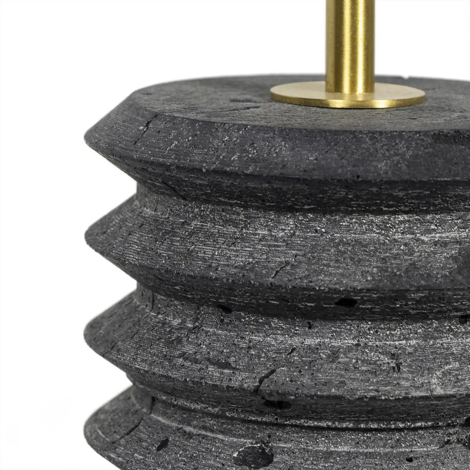 Regina Andrew, NOIR COLUMN TRAVERTINE LAMP, TABLE LAMPS