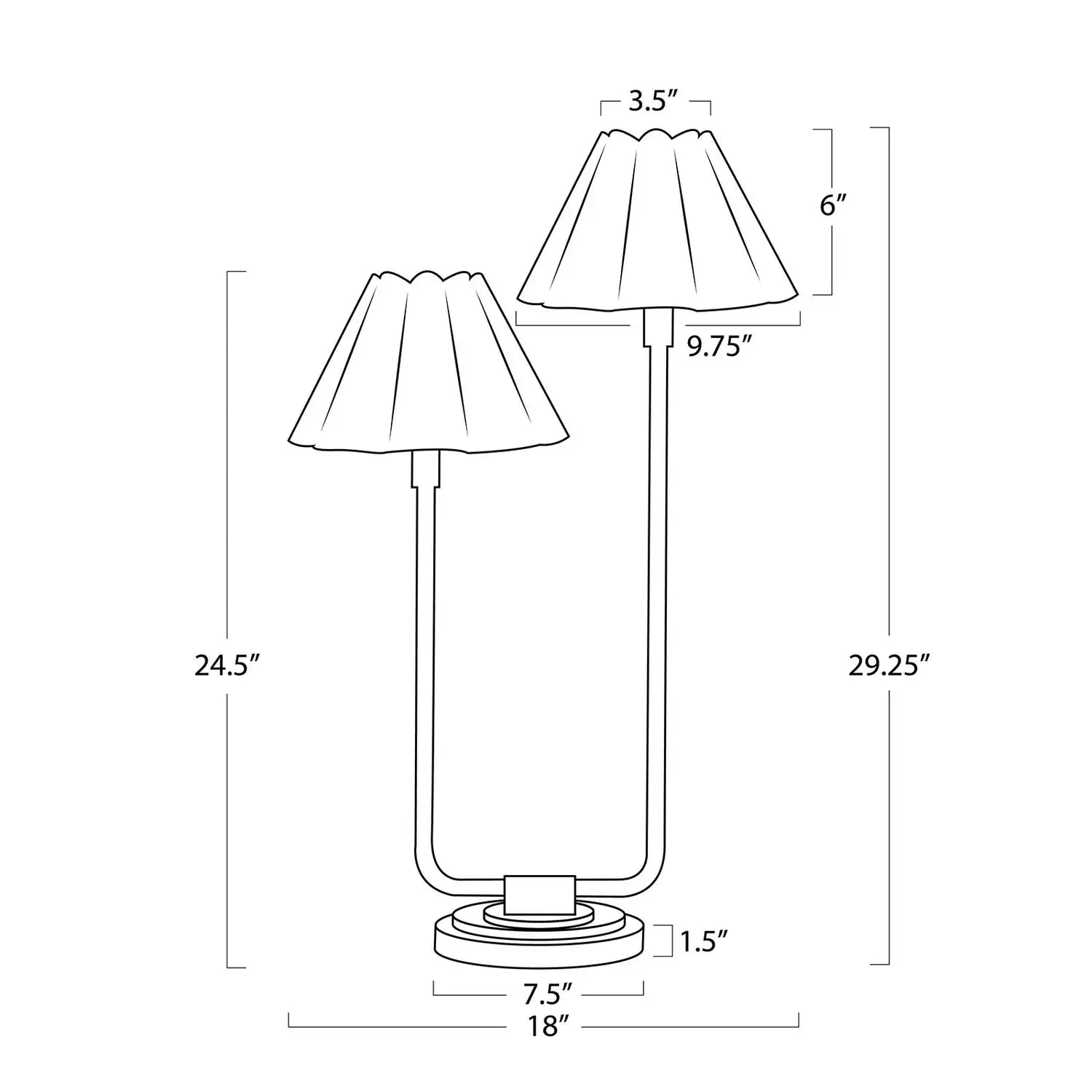 Regina Andrew, POLLY DOUBLE ARM TABLE LAMP, TABLE LAMPS