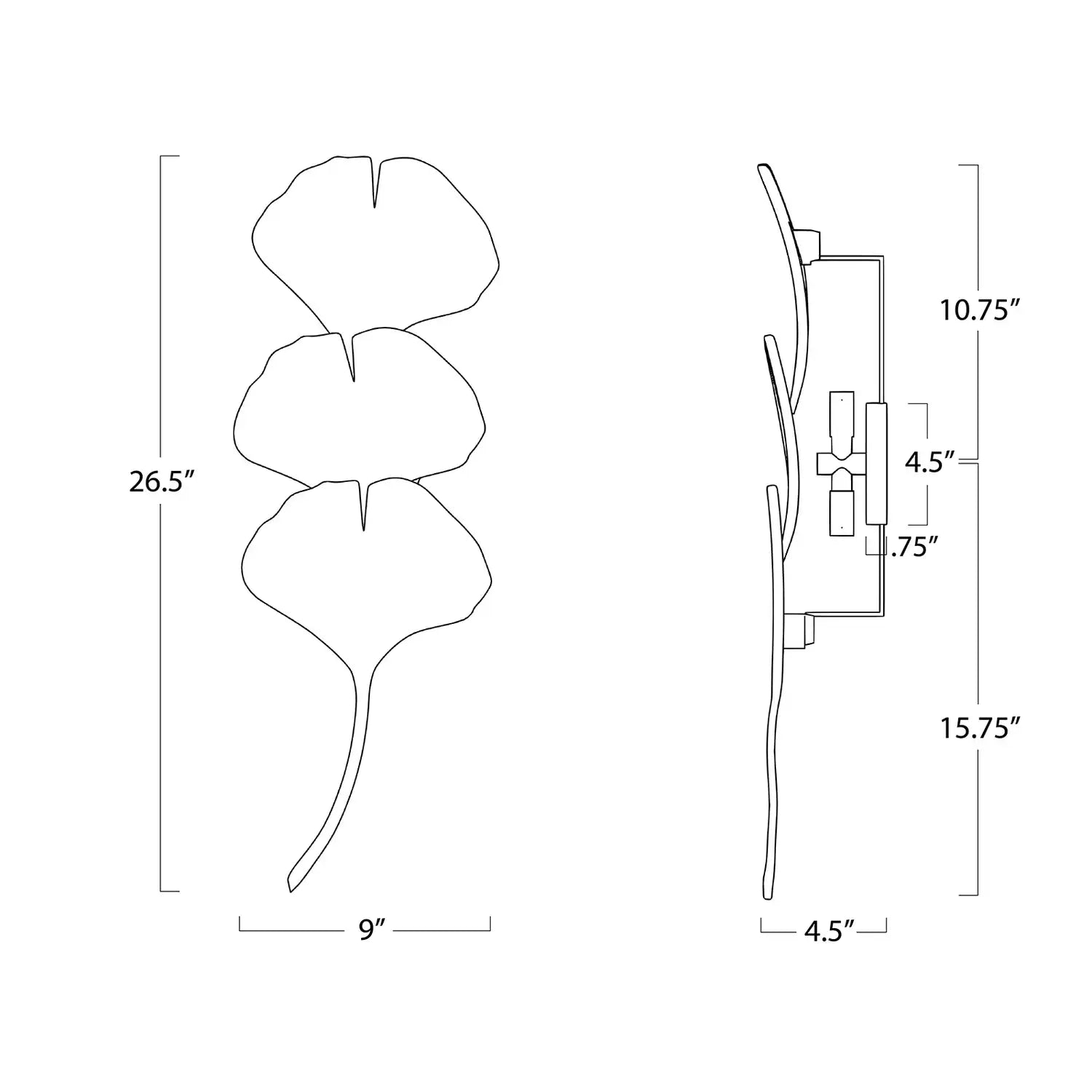 REGINA ANDREW, GINKGO SCONCE, WALL SCONCES