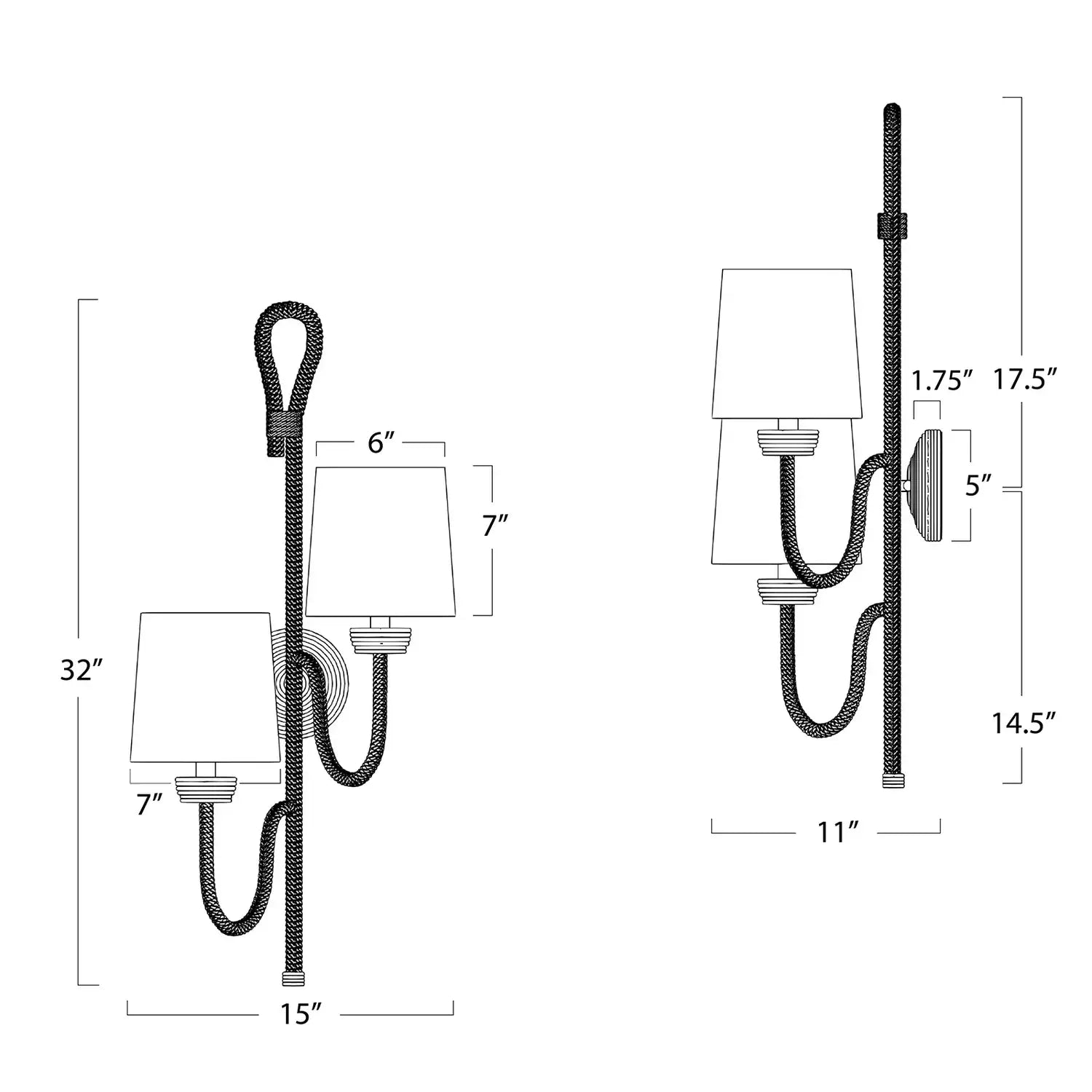 Regina Andrew, BIMINI SCONCE DOUBLE, WALL SCONCES