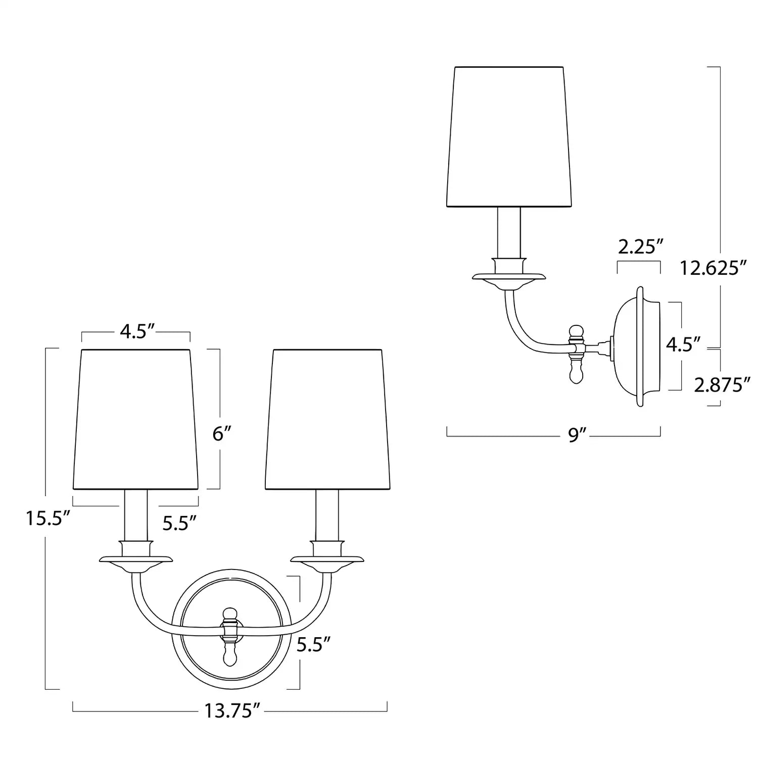 Regina Andrew, FISHER SCONCE DOUBLE, WALL SCONCES