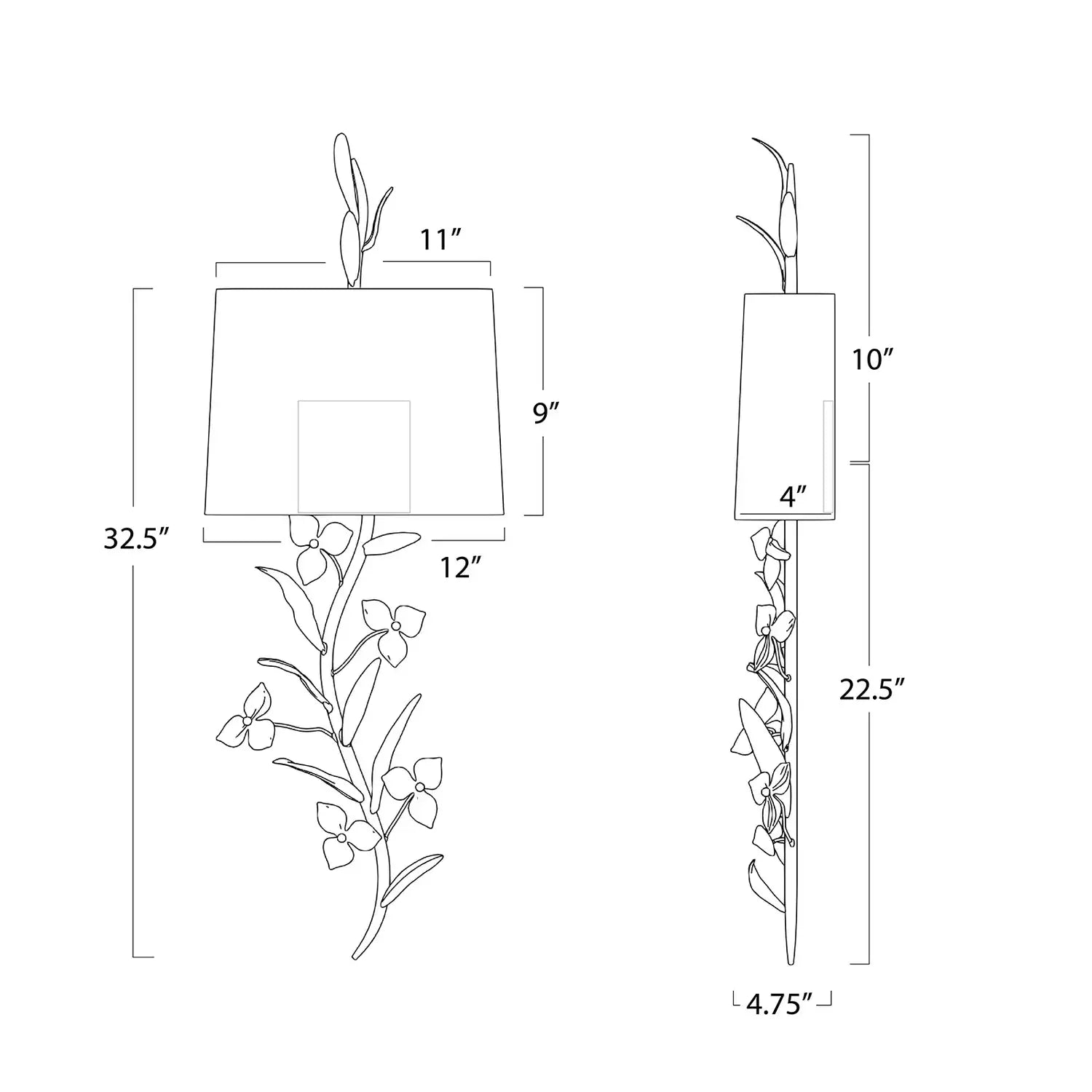 REGINA ANDREW, TRILLIUM SHADED SCONCE, WALL SCONCES