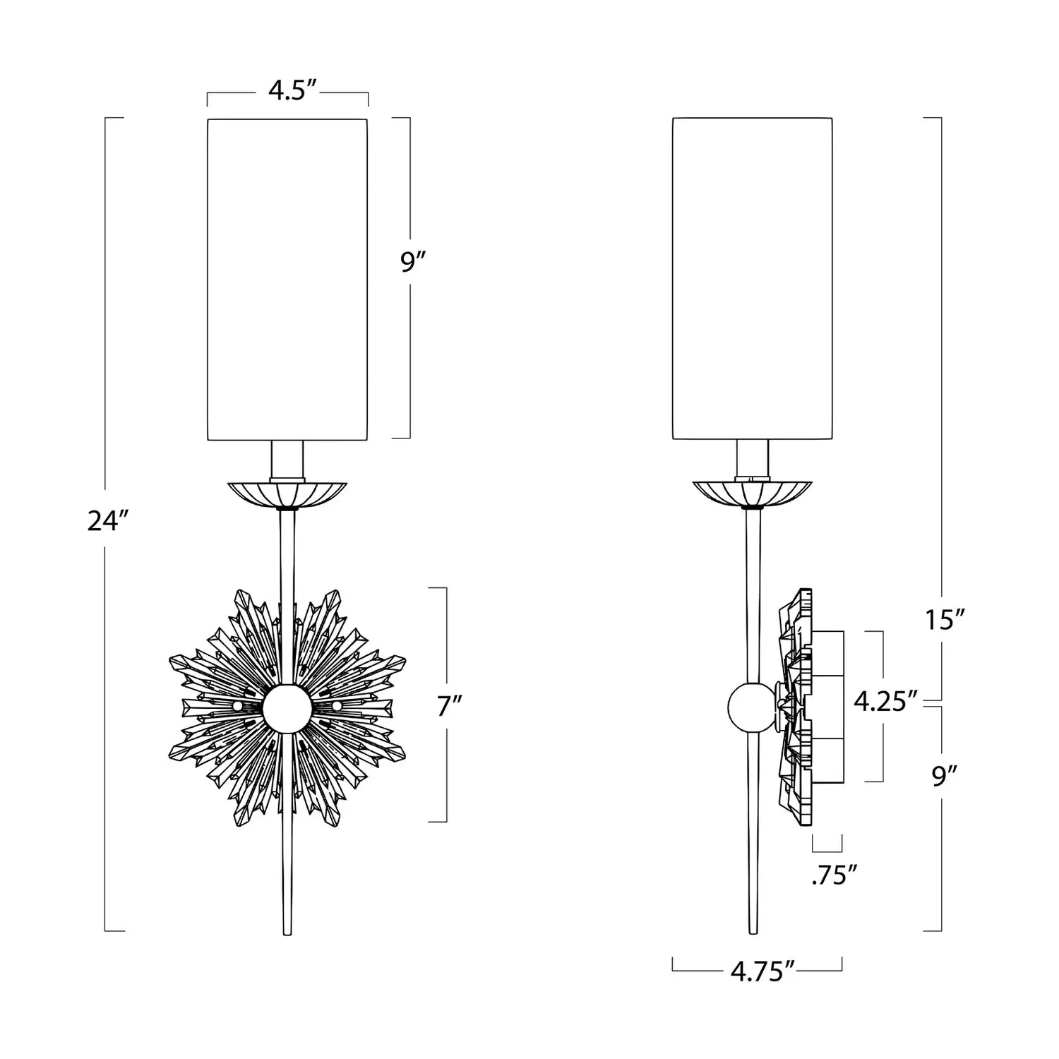 Regina Andrew, LOUIS SCONCE SINGLE, WALL SCONCES
