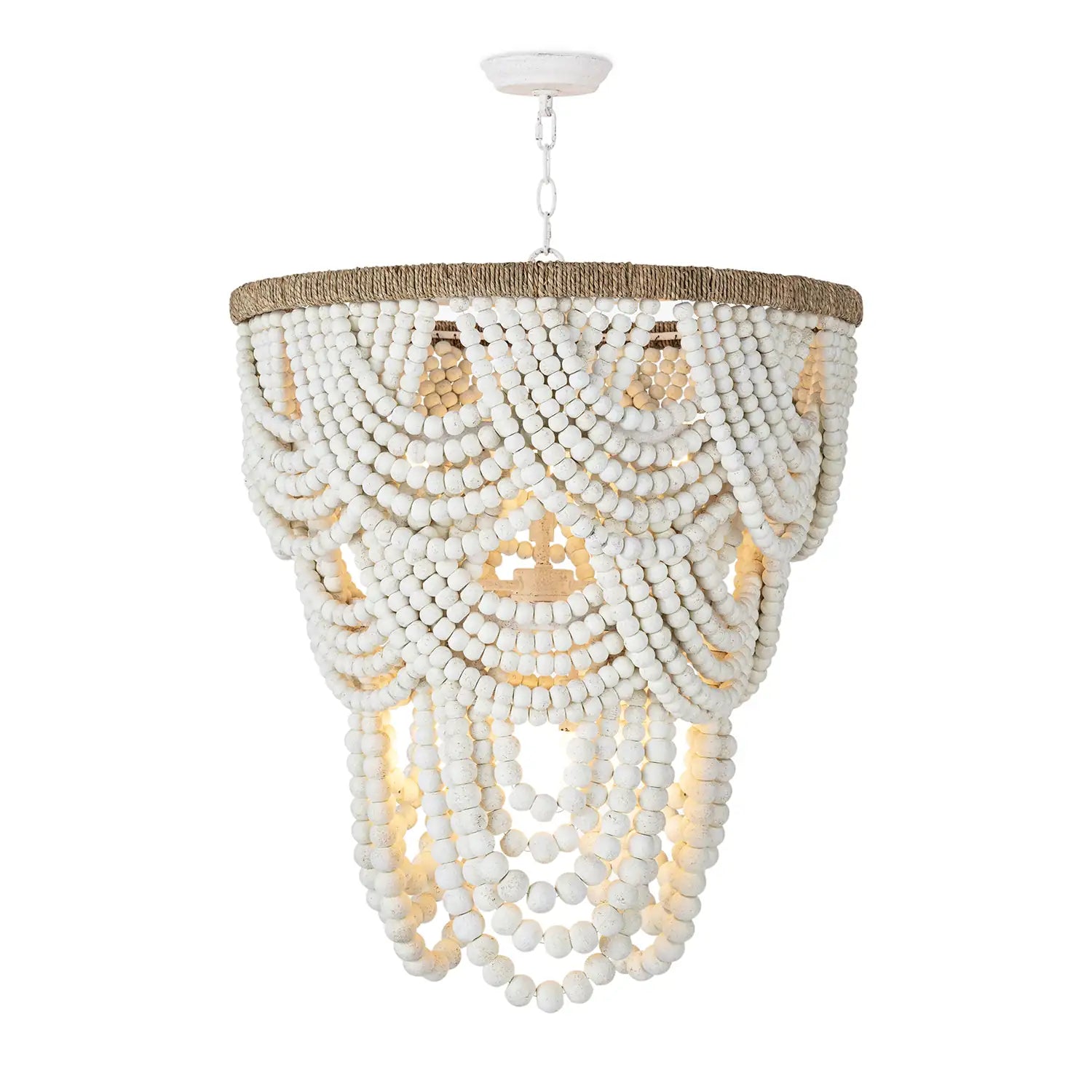 Regina Andrew, LORELEI WOOD BEAD CHANDELIER, CHANDELIER LIGHT
