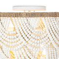 REGINA ANDREW, LORELEI WOOD BEAD FLUSH MOUNT, FLUSH MOUNT CEILING LIGHTS