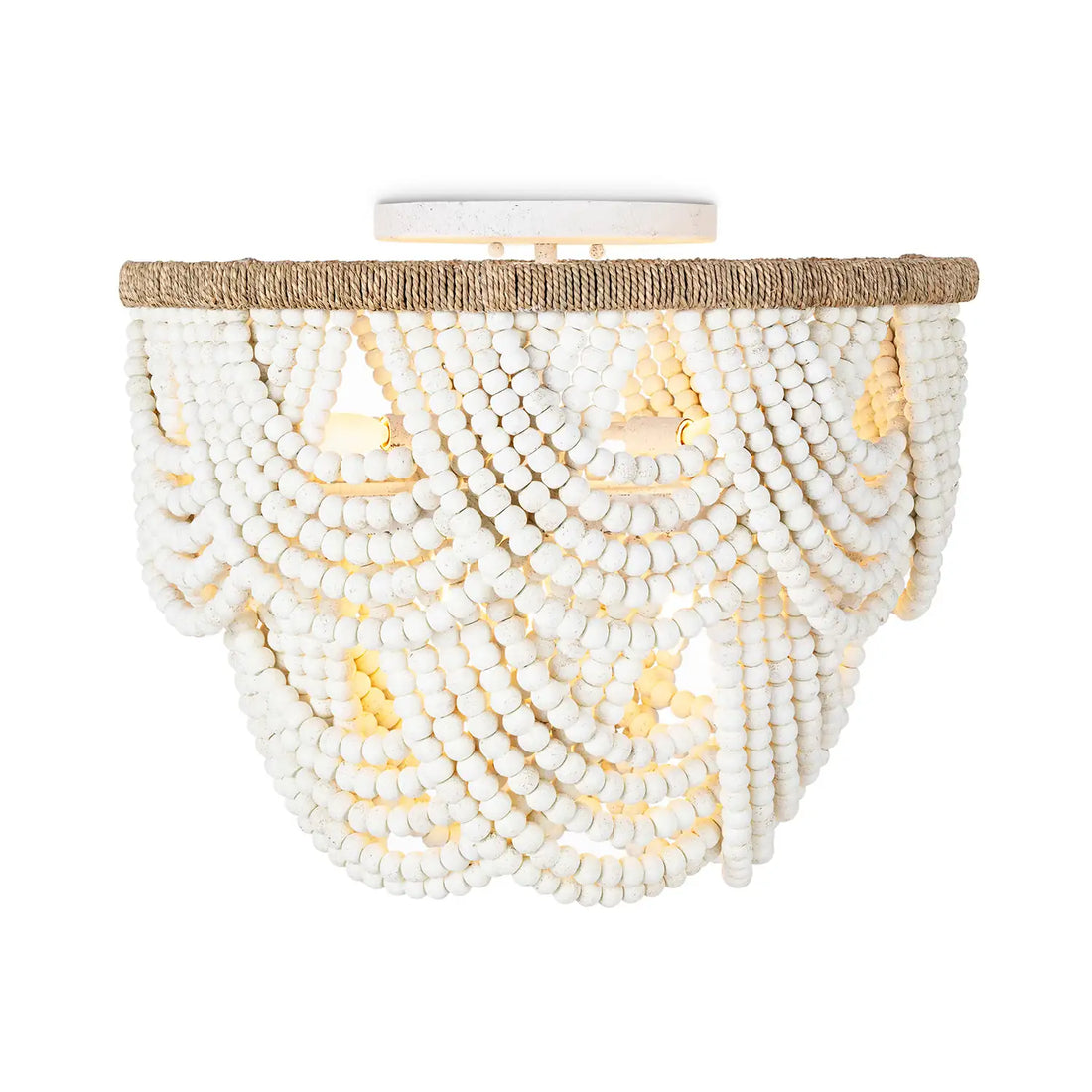 Regina Andrew, LORELEI WOOD BEAD FLUSH MOUNT, FLUSH MOUNT CEILING LIGHTS