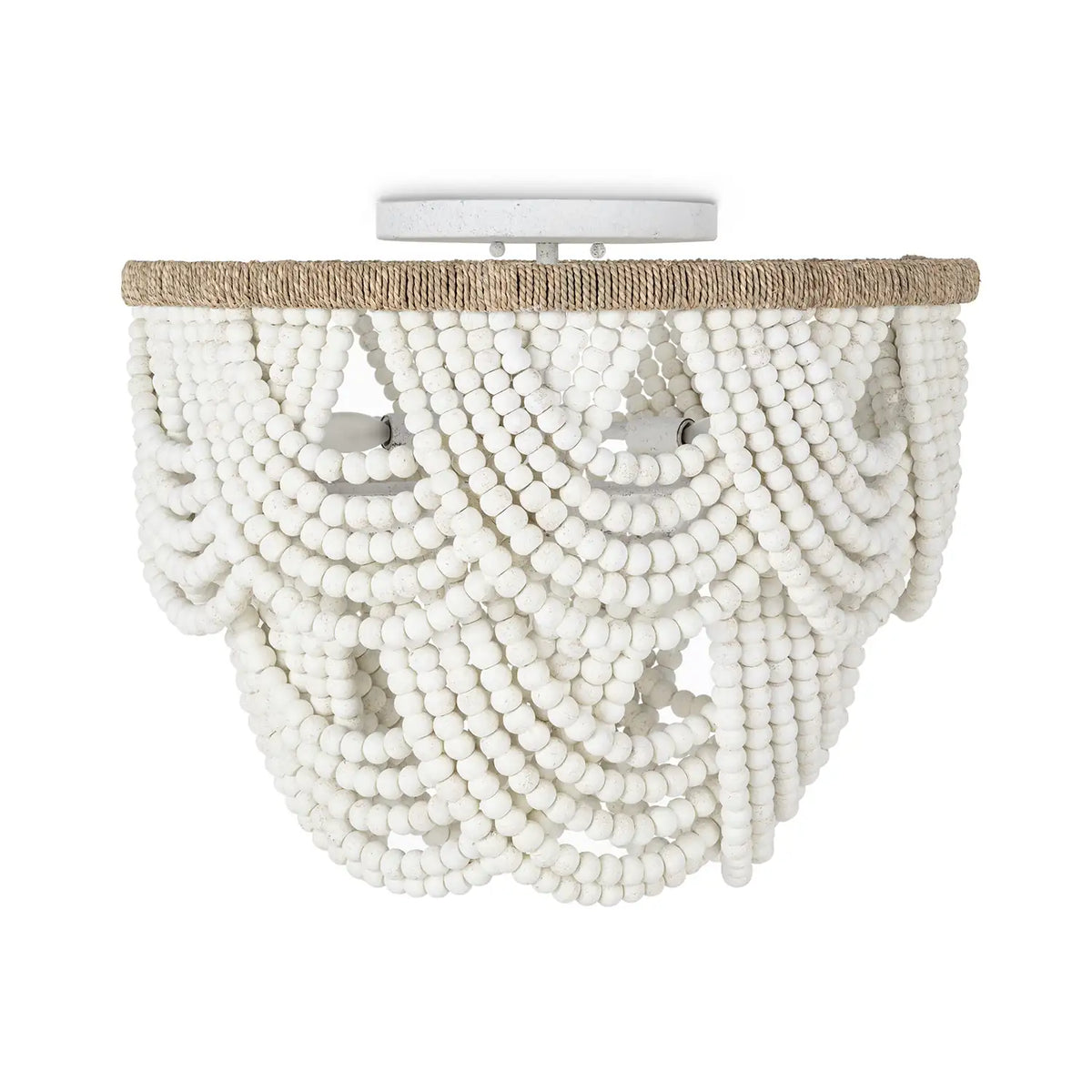 Regina Andrew, LORELEI WOOD BEAD FLUSH MOUNT, FLUSH MOUNT CEILING LIGHTS