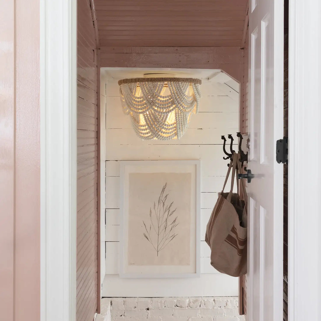 REGINA ANDREW, LORELEI WOOD BEAD FLUSH MOUNT, FLUSH MOUNT CEILING LIGHTS