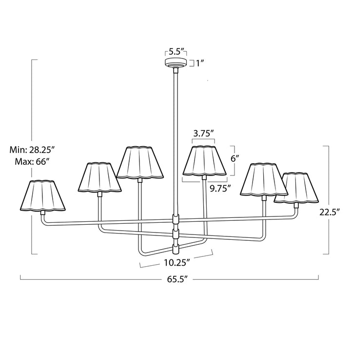 Regina Andrew, POLLY CHANDELIER - 2 CARTONS, CHANDELIER LIGHT