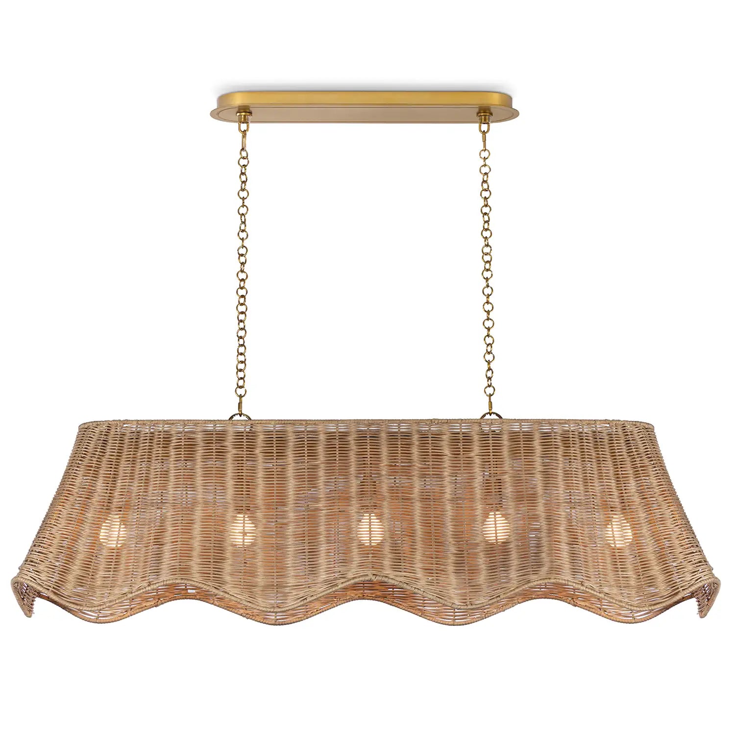 Regina Andrew, MARGO RATTAN LINEAR CHANDELIER, CHANDELIER LIGHT