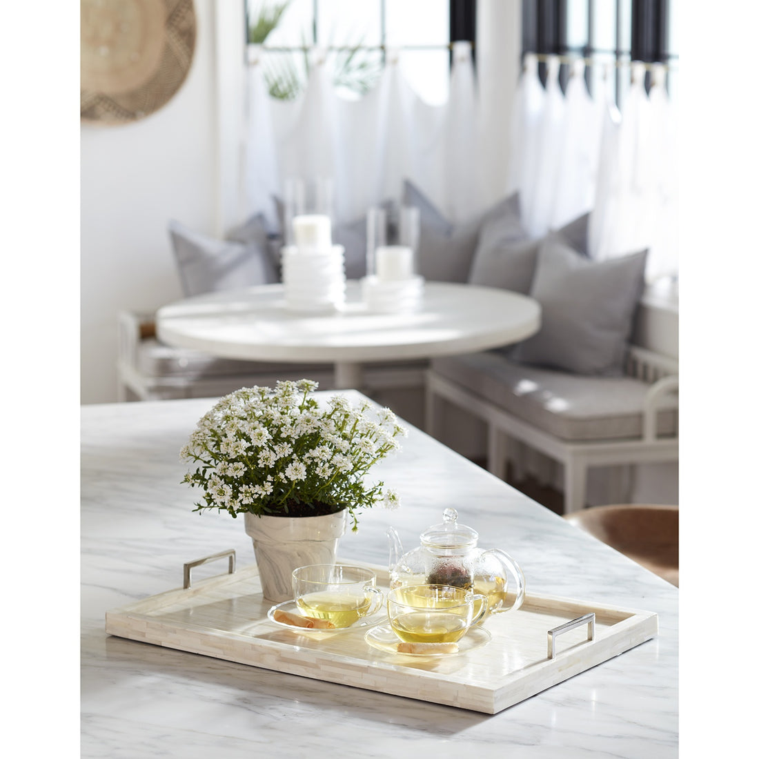 REGINA ANDREW BONE AND NICKEL TRAY - Decorative Accents