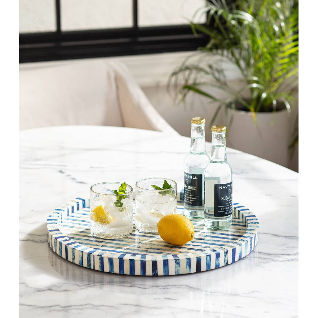 REGINA ANDREW BONE AND INDIGO TRAY - Decorative Accents