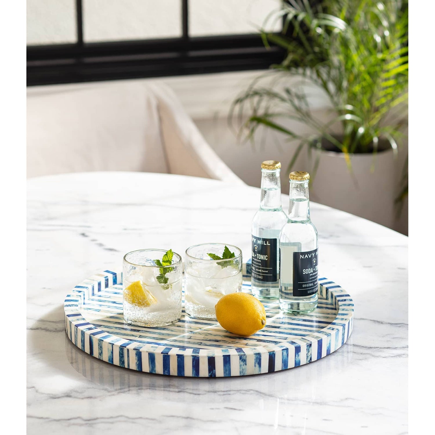 REGINA ANDREW BONE AND INDIGO TRAY - Decorative Accents