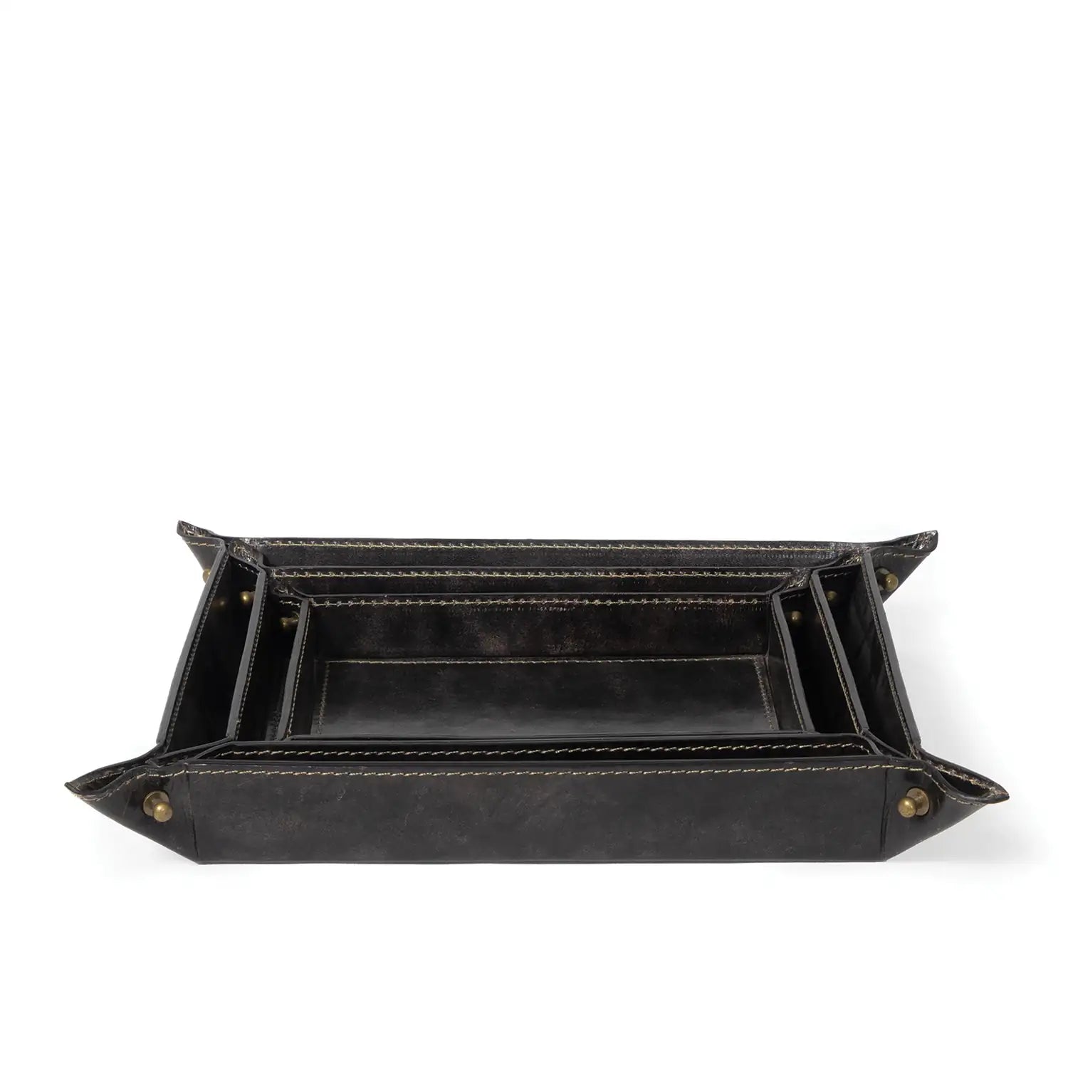 Regina Andrew DERBY LEATHER TRAY SET - Decorative Accents