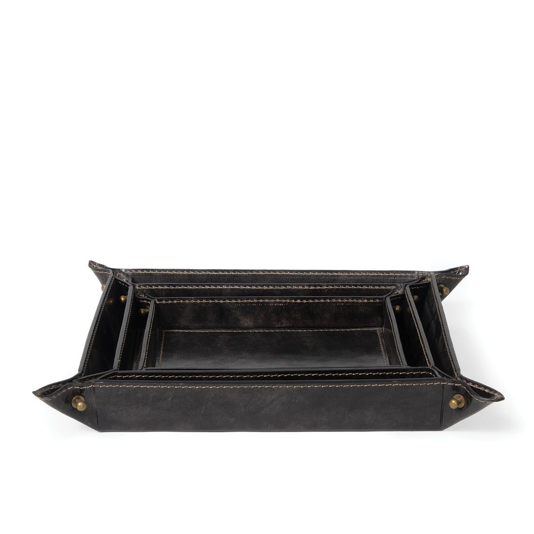 REGINA ANDREW DERBY LEATHER TRAY SET - Decorative Accents