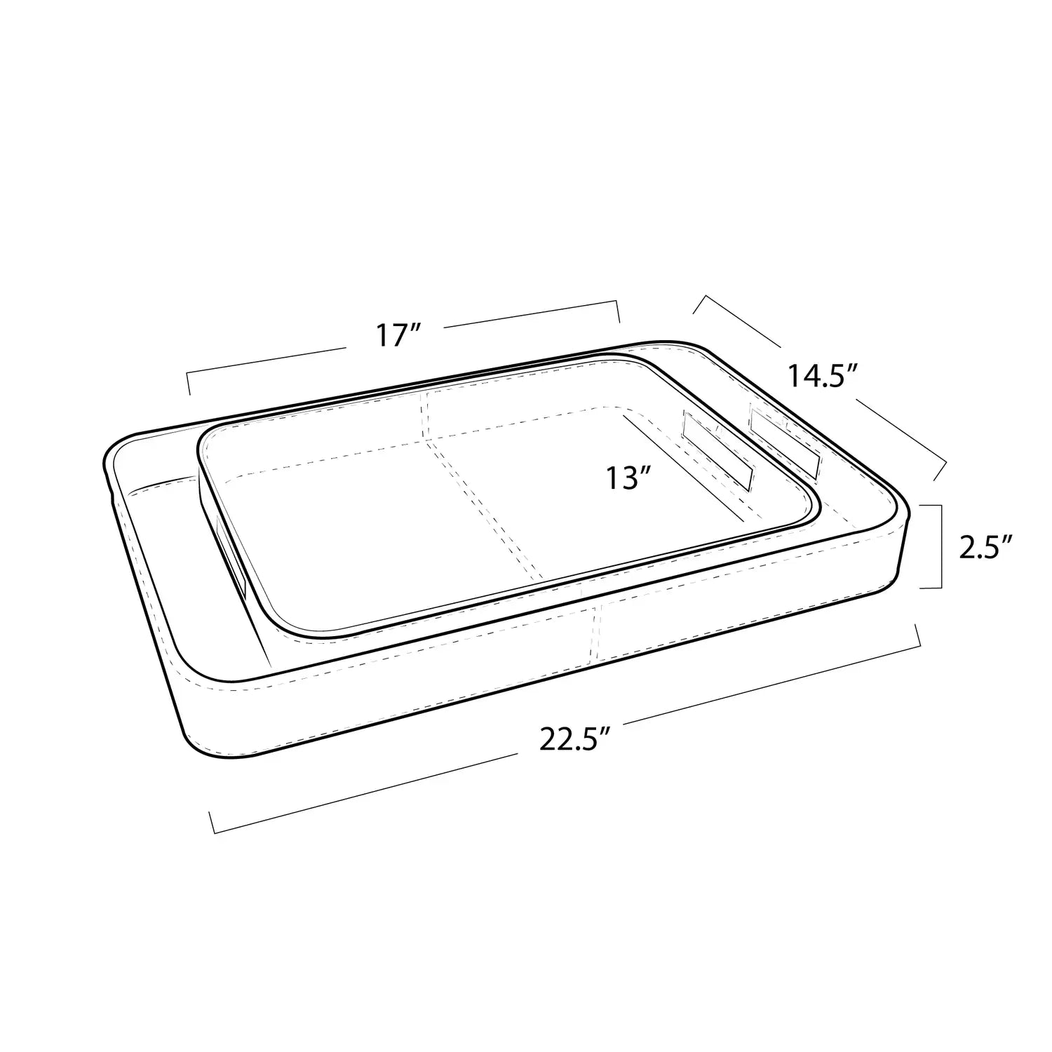 Regina Andrew DERBY RECTANGLE LEATHER TRAY SET - Decorative Accents