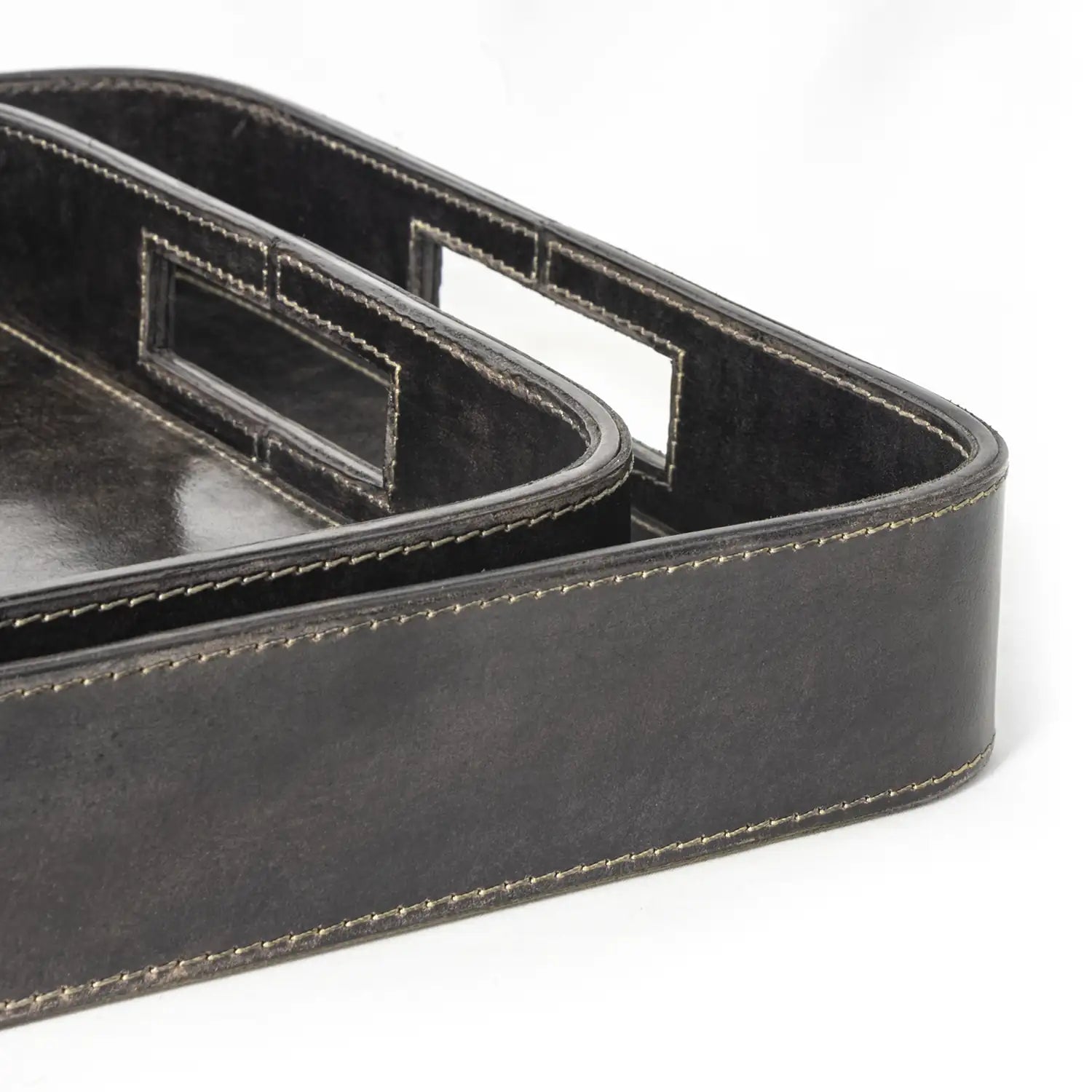 Regina Andrew DERBY RECTANGLE LEATHER TRAY SET - Decorative Accents