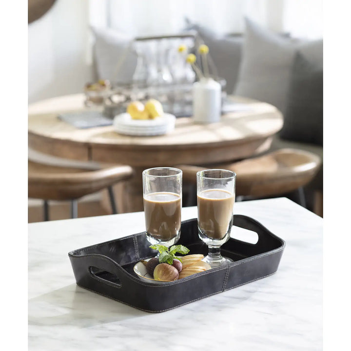 Regina Andrew DERBY RECTANGLE LEATHER TRAY SET - Decorative Accents